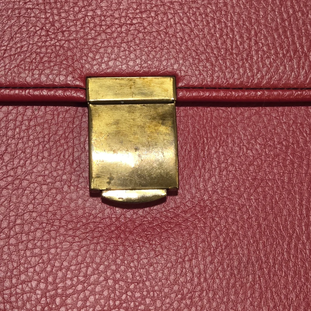 ​Vintage HAZEL Red Pebbled Leather Executive Portfolio / Document Case